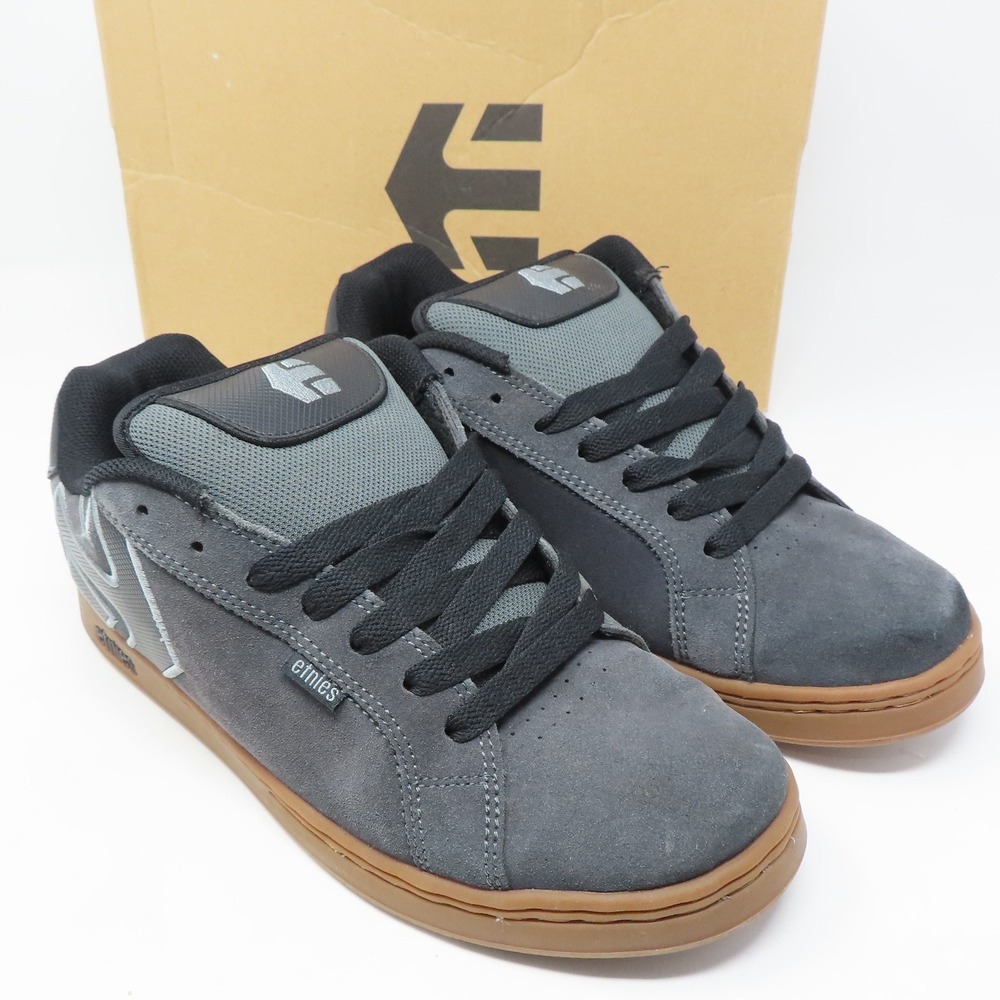 Etnies Fader Skate Shoes Gray Gum Mens 10 Suede Lace Up Sneakers with Box